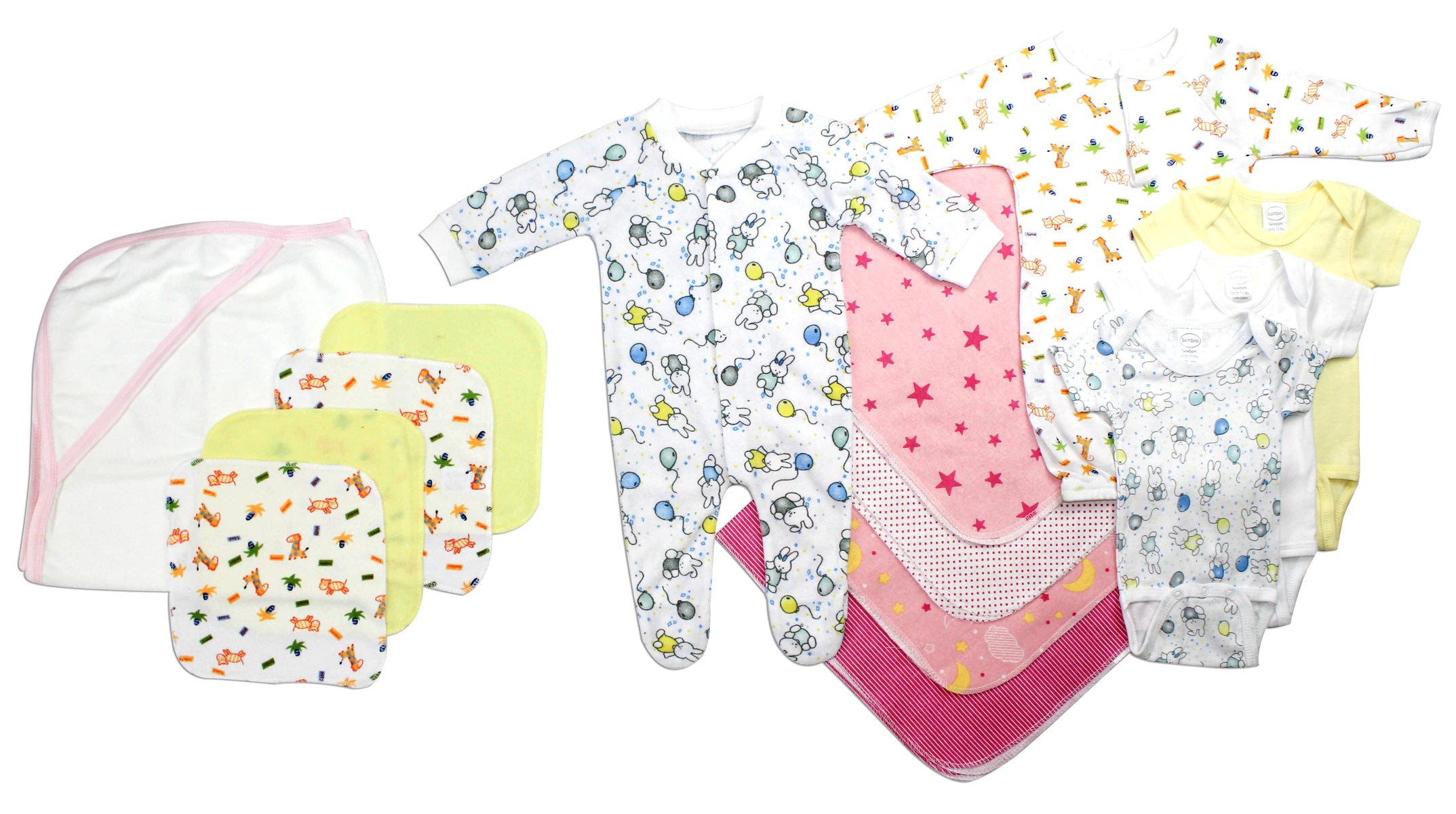 Bambini Newborn Baby Girls 14 Pc Layette Baby Shower Gift Set - Horizon Bliss