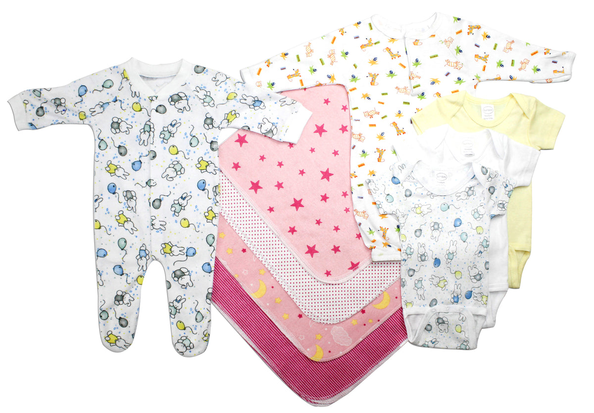 Newborn Baby Girls 9 Pc Layette Baby Shower Gift - Horizon Bliss