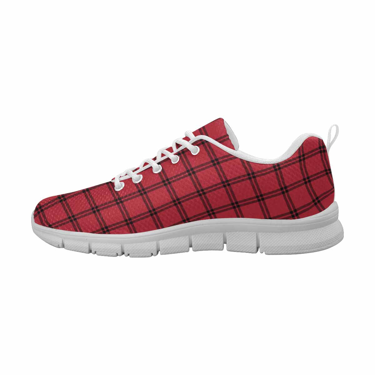 Sneakers For Men,   Buffalo Plaid Red And White - Running Shoes Dg837 - Horizon Bliss