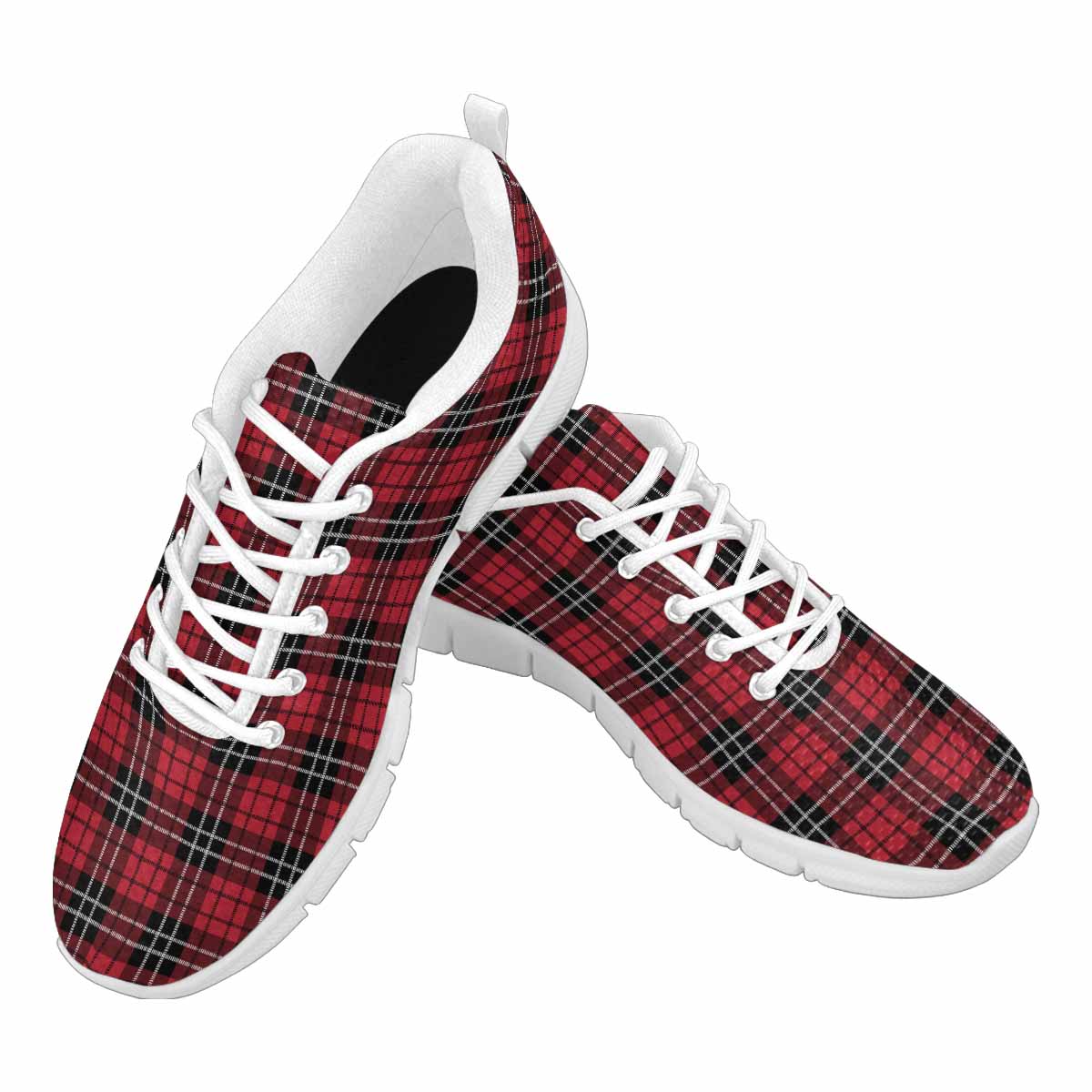 Sneakers For Men,   Buffalo Plaid Red And Black - Running Shoes Dg851 - Horizon Bliss