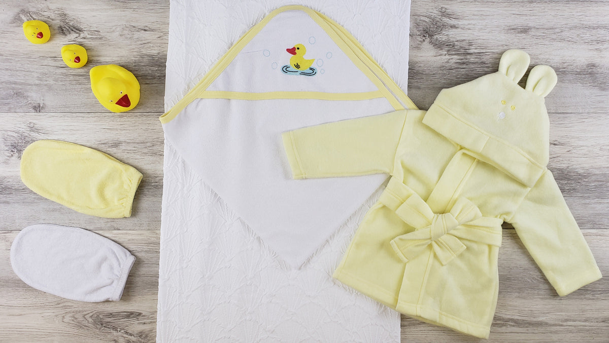 Bambini Hooded Towel, Bath Mittens and Robe - Horizon Bliss