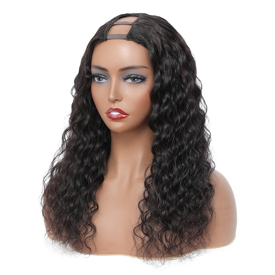 U Part Wig Water Wave Human Hair Wigs For Black Women Brazilian Remy H - Horizon Bliss