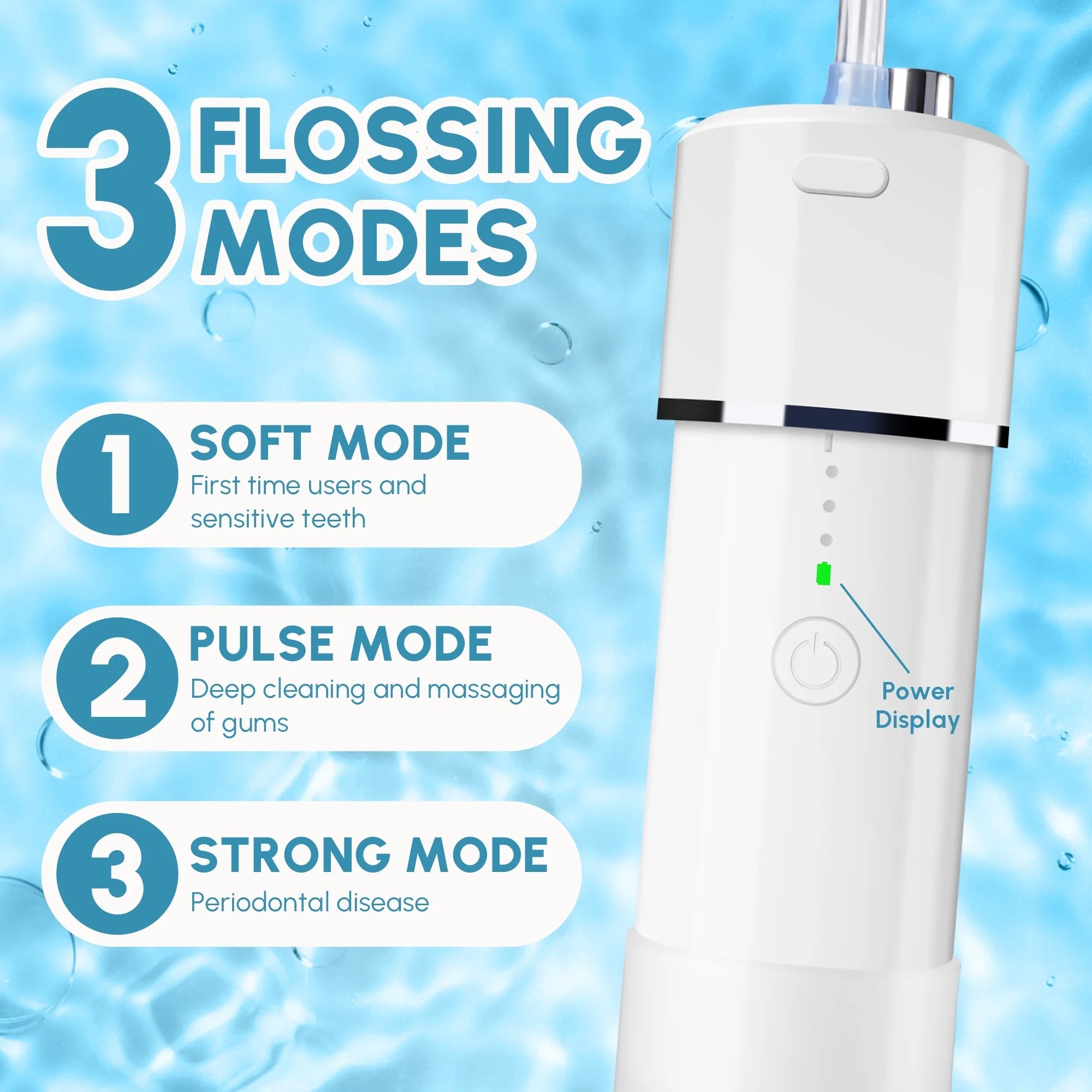 Cordless Water Flosser for Teeth, Portable Rechargeable Oral Irrigator