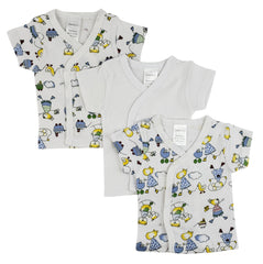 Bambini White Side Snap Short Sleeve Shirt - 3 Pack - Horizon Bliss