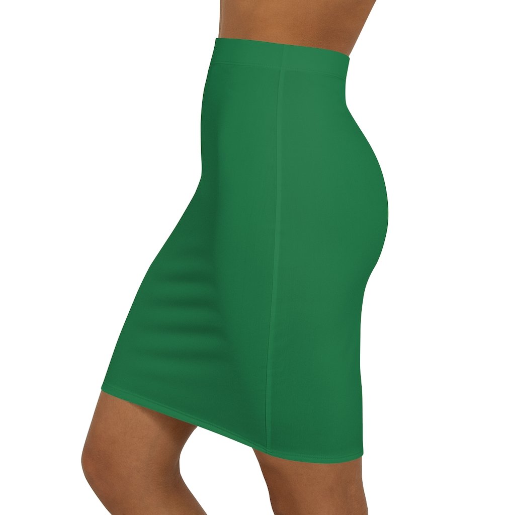 Womens Pencil Skirt, Green Stretch Mini - Horizon Bliss