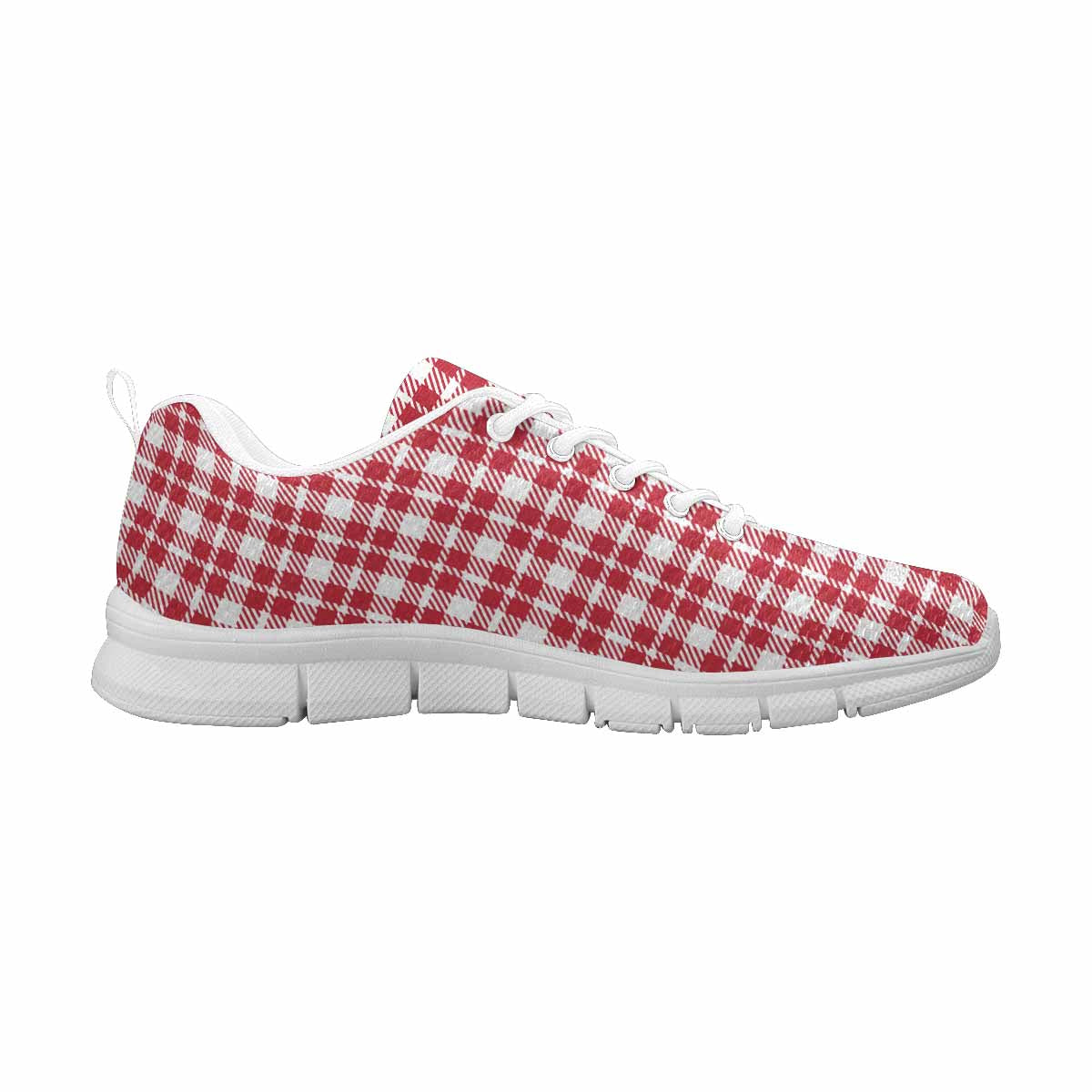 Sneakers For Men,   Buffalo Plaid Red And White - Running Shoes Dg861 - Horizon Bliss