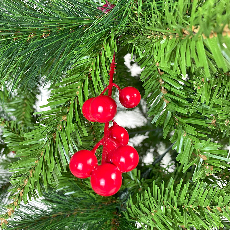 7.5 FT Upside Down Christmas Tree with Artificial Berries and Santa's