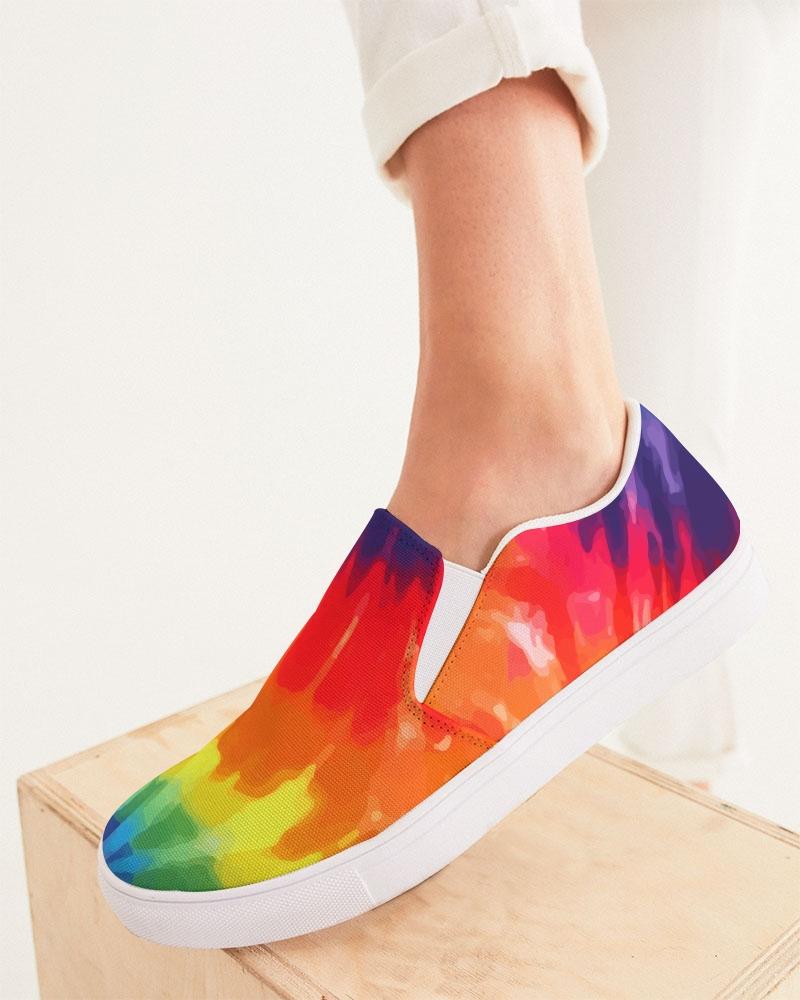 Womens Sneakers - Peace & Love Tie-dye Style Low Top Slip-on Canvas - Horizon Bliss