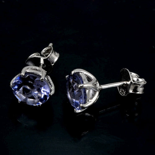 Multi Gemstone Stud Earrings Sterling Silver
