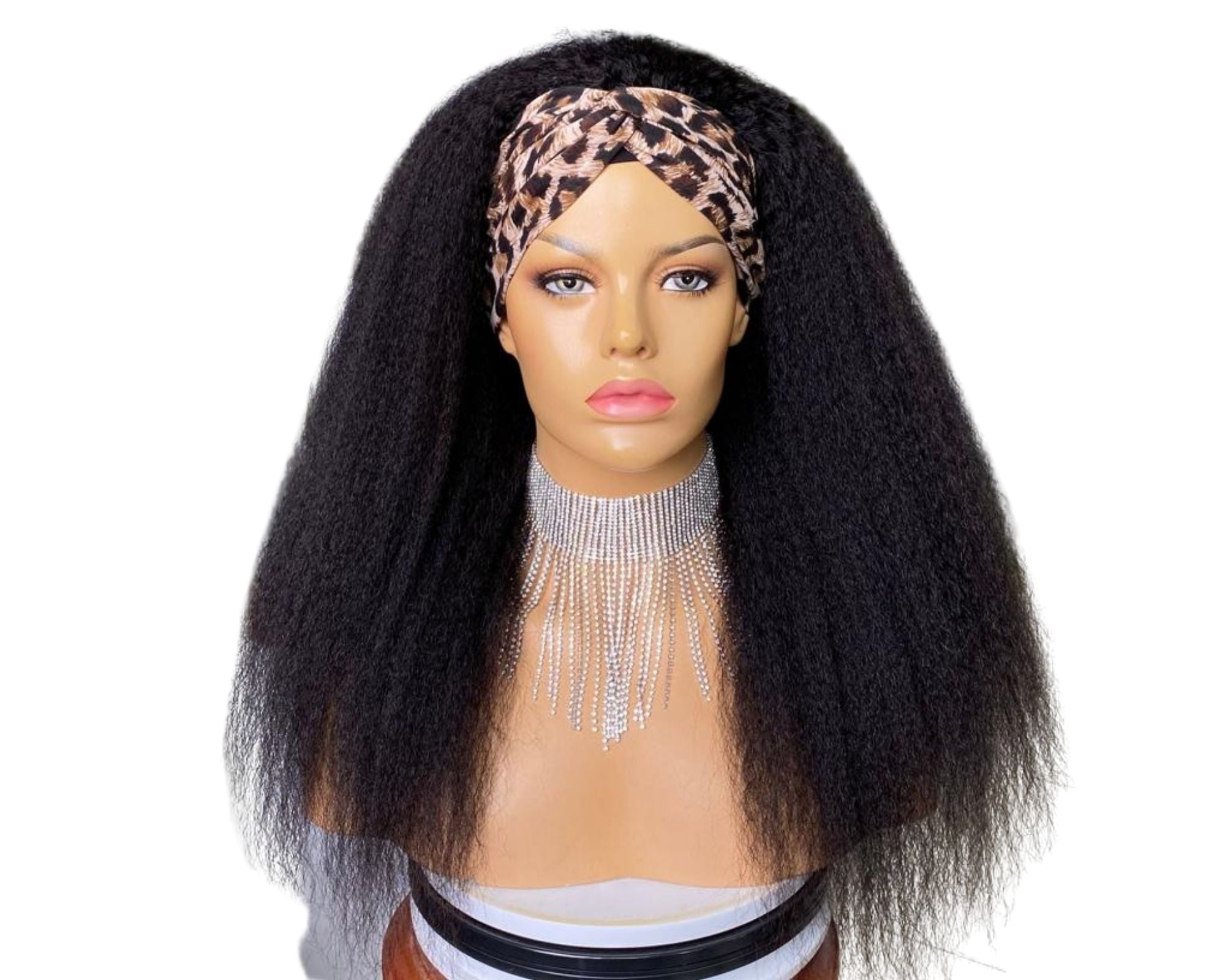 Headband Wig Kinky Straight Human Hair Scarf Wig No GLUE Easy Wear - Horizon Bliss