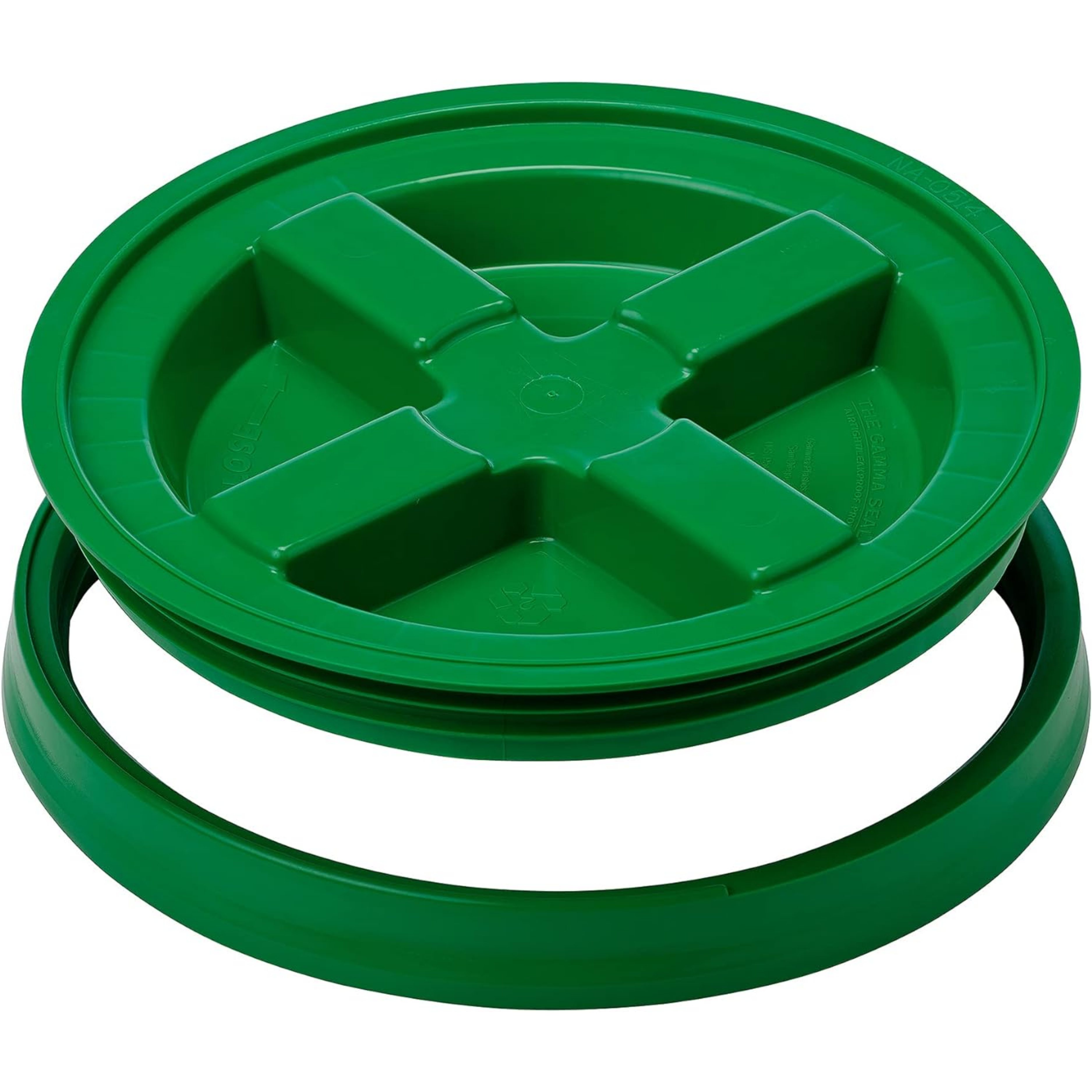 Gamma Seal Lid - Pet Food Storage Container Lids - Fits 3.5, 5, 6, & 7 Gallon Buckets, Green, Made in USA - Horizon Bliss