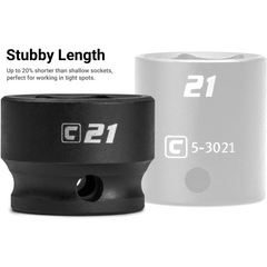 30 mm Stubby Impact Socket, 1/2 in. Drive, 6-Point, Metric - Horizon Bliss