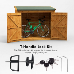 Shed Door Latch T-Handle Lock Kit with 5 Keys,BTEOBFY 5-1/2" Stem Storage Barn Shed Door Hardware Lock Set for Playhouses, Chicken Coops,Camper (Black) - Horizon Bliss