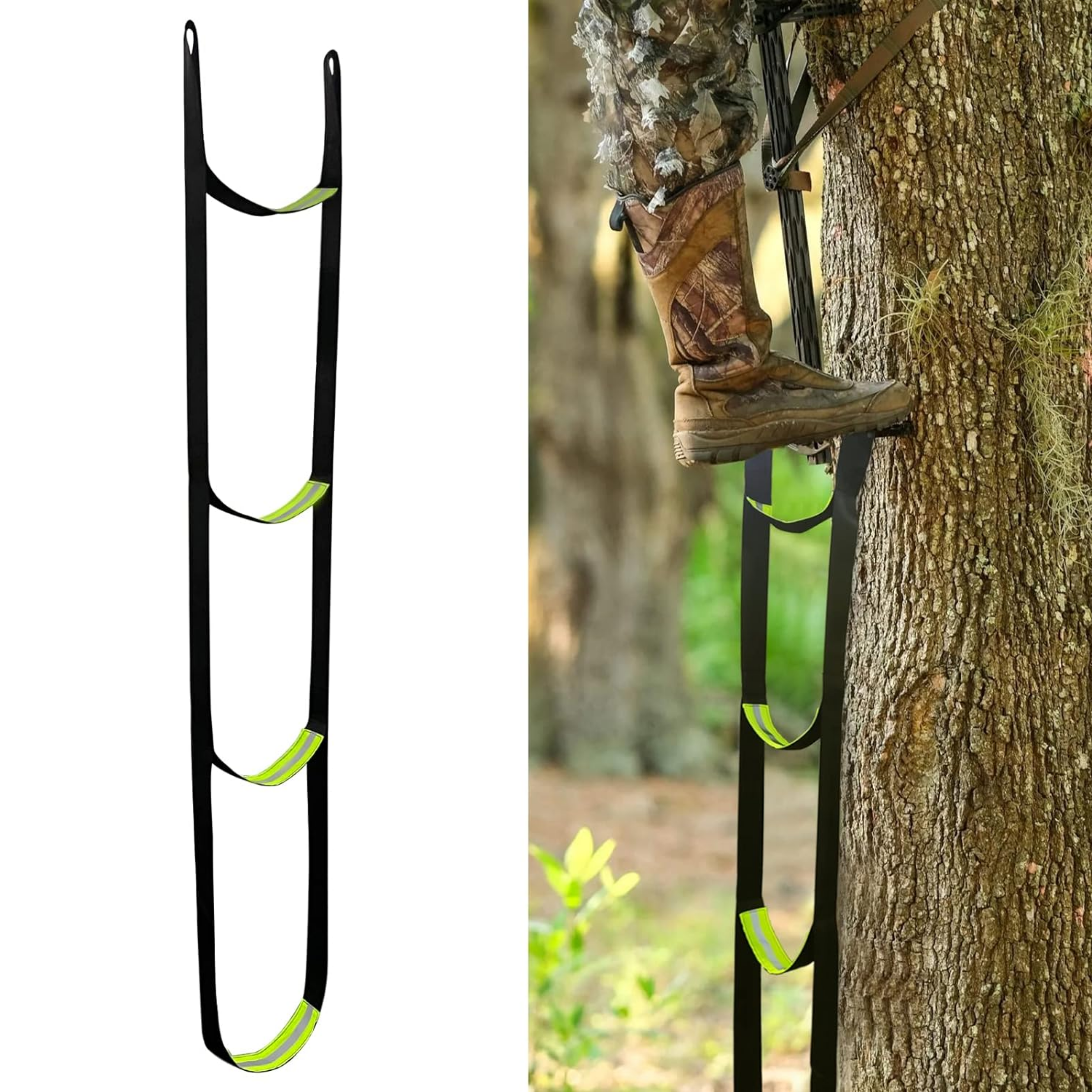 3 Step Climbing Aider for Hunting, Climbing Stick Aider - Webbing Rope Ladder - Horizon Bliss