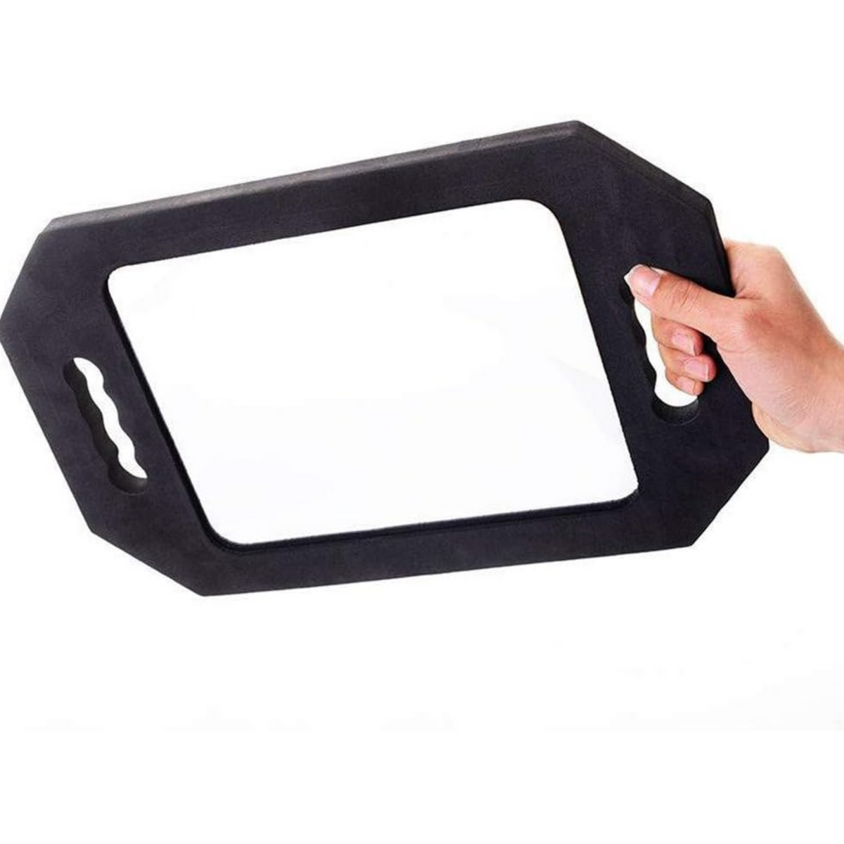 Large Hand Held Mirror,Rectangular Foam Barber Mirror for Haircut,Foam Handle Mirrors,Double Hand Mirror with Handle,Lightweight Handheld Mirror,Salon Mirror,Barber Accessories - Horizon Bliss