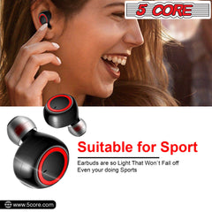 5 Core Wireless Ear Buds Mini Bluetooth Earbud Noise Cancelling