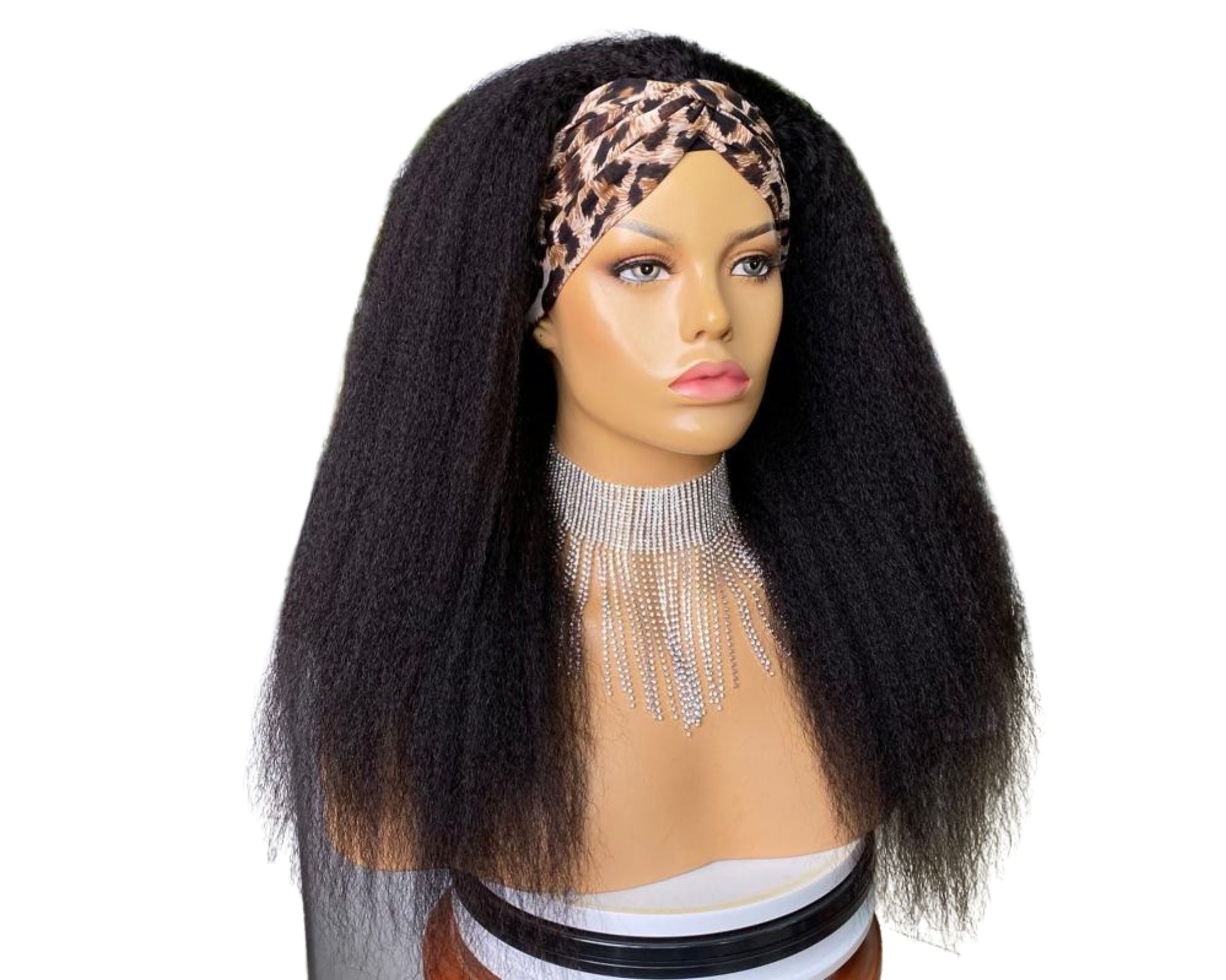 Headband Wig Kinky Straight Human Hair Scarf Wig No GLUE Easy Wear - Horizon Bliss