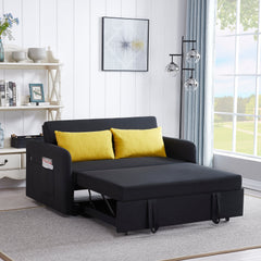 Twins Sofa Bed Black Fabric - Horizon Bliss