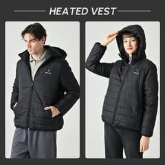 Women Men Heated Jacket with Battery Pack Windproof Electric Heated