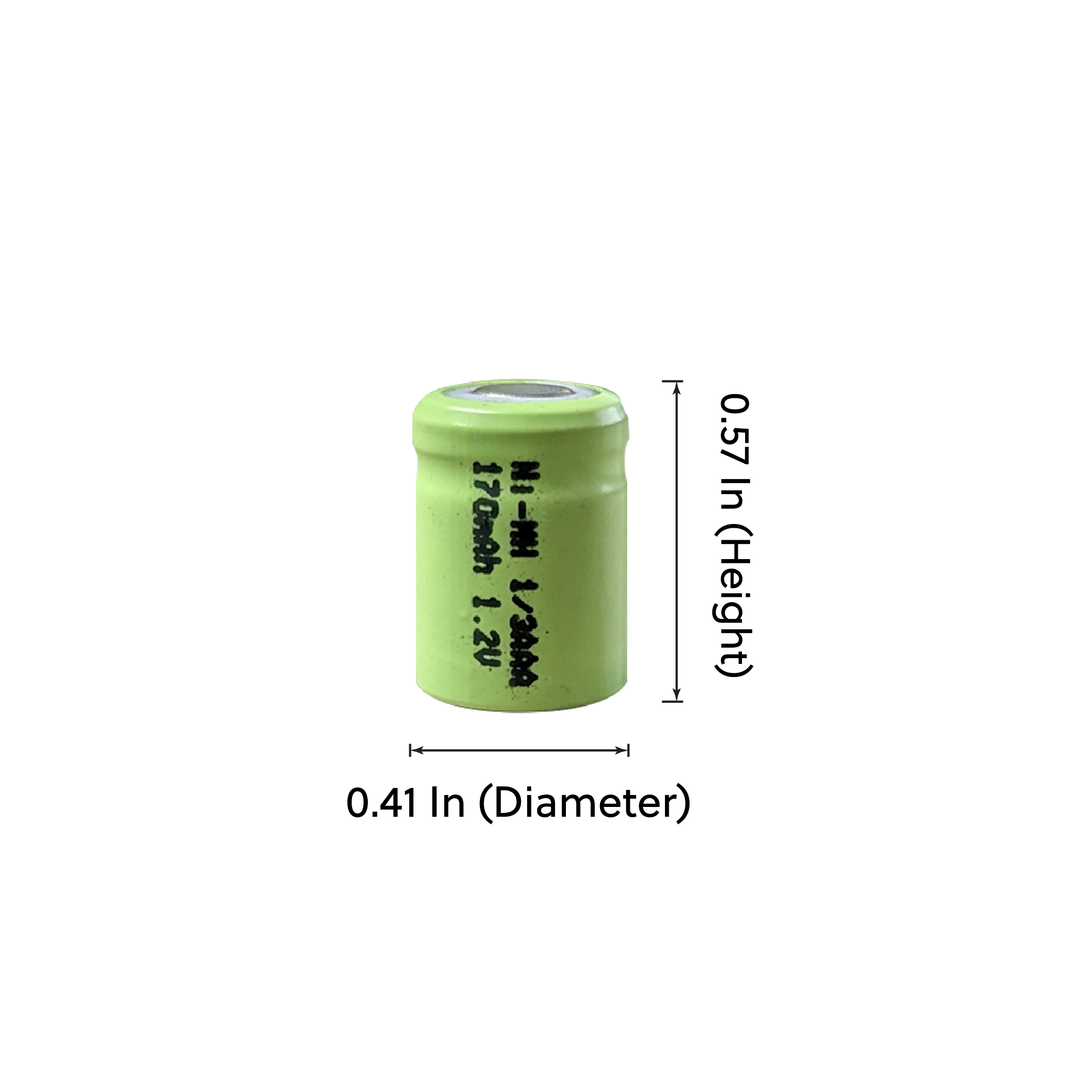 IP Power 1/3AAA 170mAh Ni-Mh Flat Top Battery