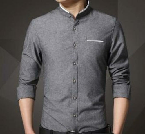 Mens Mandarin Collar Shirt - Horizon Bliss