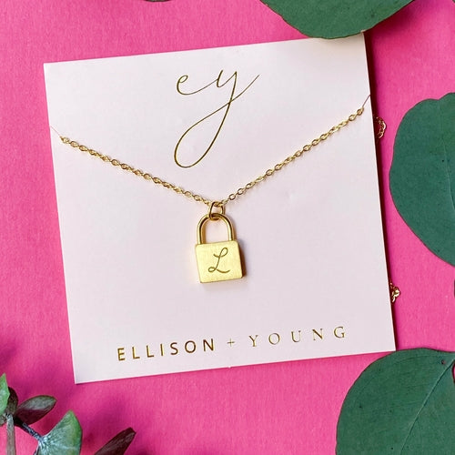 Scripted Notes Locket Initial Necklace - Horizon Bliss