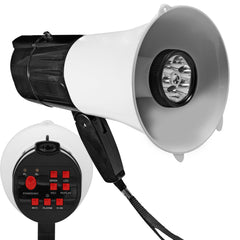 5 Core Megaphone Portable 30W BullhornSiren w LED Adjustable Volume - Horizon Bliss