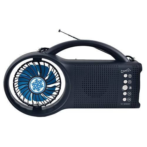 Solar Power Bluetooth Speaker with FM Radio / LED Torch Light / Fan - Horizon Bliss