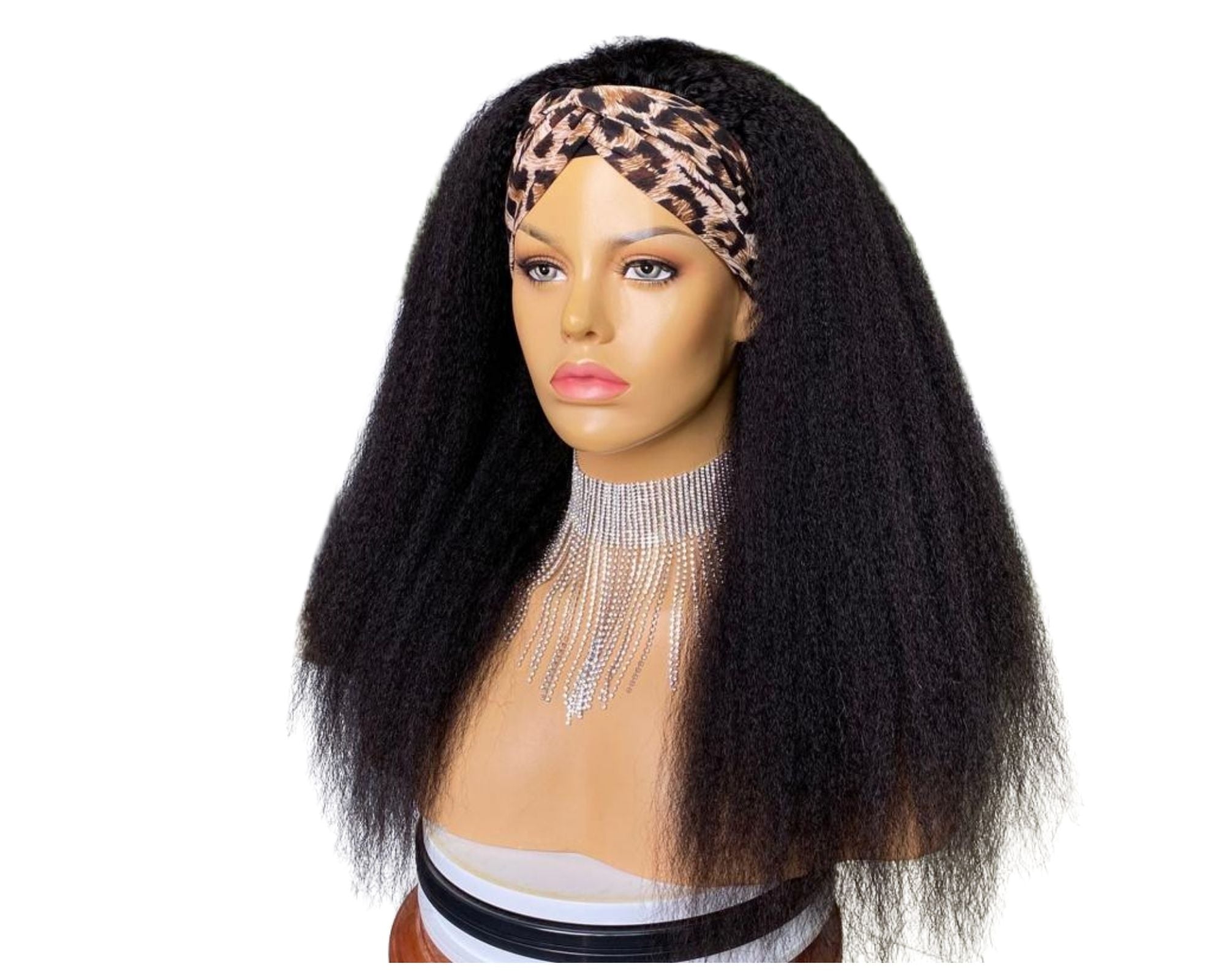 Headband Wig Kinky Straight Human Hair Scarf Wig No GLUE Easy Wear - Horizon Bliss