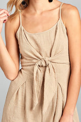 Women's Front Tie Tank Romper with Open back - Horizon Bliss