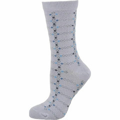 Women's Cotton Geometric Pattern Crew Sock, Made in Turkey - Horizon Bliss