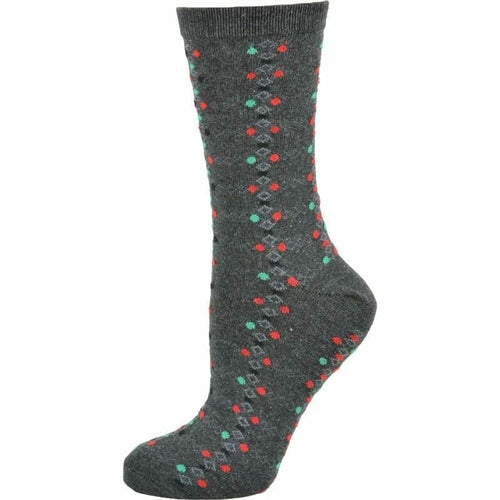 Women's Cotton Geometric Pattern Crew Sock, Made in Turkey - Horizon Bliss