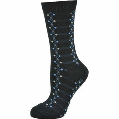 Women's Cotton Geometric Pattern Crew Sock, Made in Turkey - Horizon Bliss