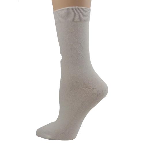 Women's Bamboo Crew Socks in a Classic Diamond Argyle Pattern - Horizon Bliss