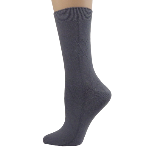 Women's Bamboo Crew Socks in a Classic Diamond Argyle Pattern - Horizon Bliss