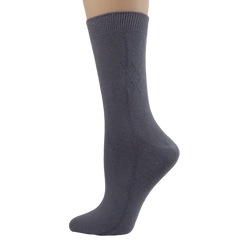 Women's Bamboo Crew Socks in a Classic Diamond Argyle Pattern - Horizon Bliss