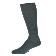 Classic Fine Ribbed Combed Cotton Crew Socks - Horizon Bliss