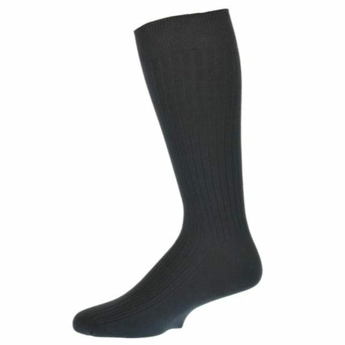 Classic Fine Ribbed Combed Cotton Crew Socks - Horizon Bliss