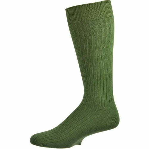 Classic Fine Ribbed Combed Cotton Crew Socks - Horizon Bliss