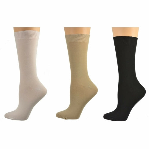 Women's Solid Color Bamboo Crew Socks - 3 Pairs - Horizon Bliss