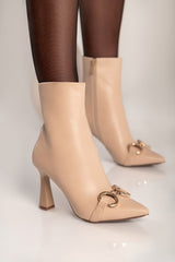 Elegant ankle boots with high heel Marxeta, khaki - Horizon Bliss