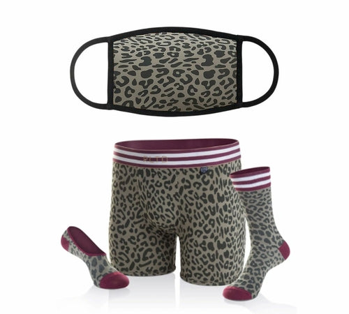 Cheetah Face Cover & Underwear/Sock Bundle - Horizon Bliss