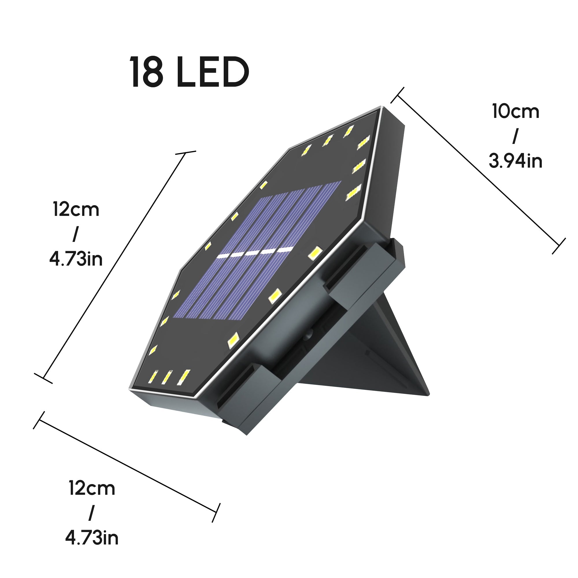 4 Pcs Low Voltage Integrated LED Solar Ground Light Outdoor Spliceable