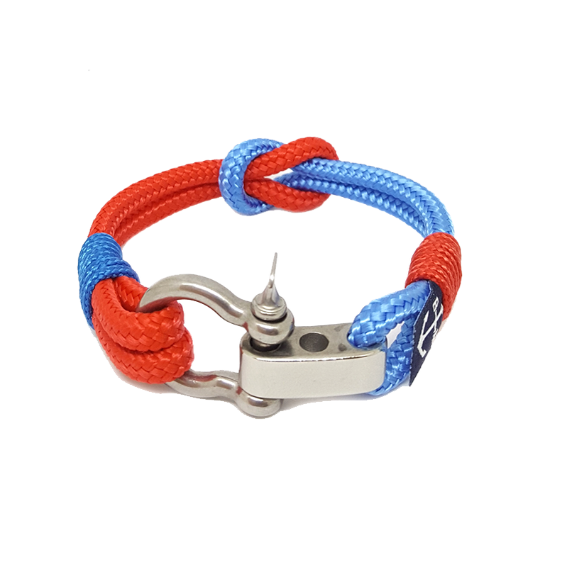 Adjustable Shackle Blue-Red Nautical Bracelet - Horizon Bliss