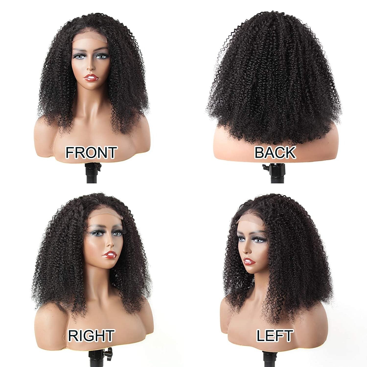 180% Density Full 4x4 Transparent Lace Front Afro Kinky Curly Human Ha - Horizon Bliss