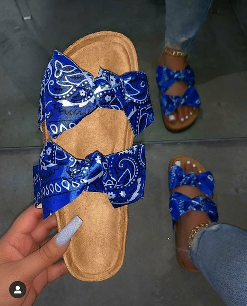 Bowknot Flat Rhinestone Women Sandals - Horizon Bliss