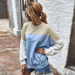 Fashion Hit Color Knitted Tops - Horizon Bliss