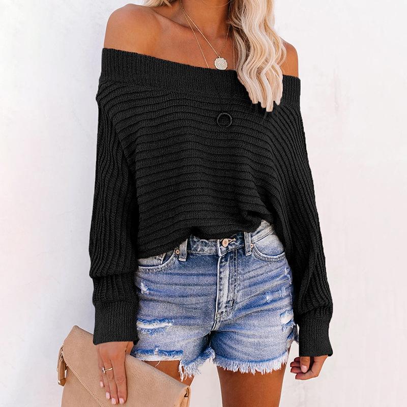 Off Shoulder Batwing Sleeve Knitwear - Horizon Bliss