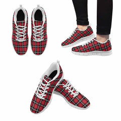 Sneakers For Men, Buffalo Plaid Red And White - Running Shoes Dg867 - Horizon Bliss