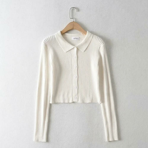 Women Polo Knitted Cardigan Coat - Horizon Bliss